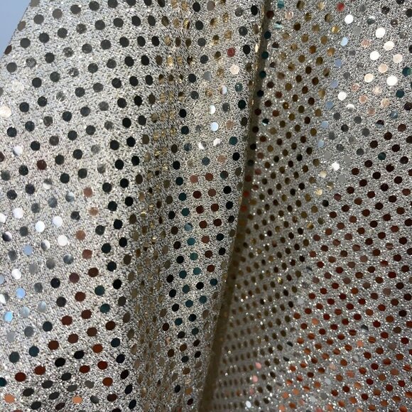 Three Flaggs Vintage Womens Shirt Size Medium Gold Metallic Glitter Long Sleeve - Picture 4 of 10